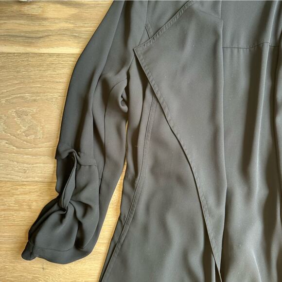 Aritzia Babaton Long Sleeve Flowy Trench Coat Black S - Picture 5 of 9